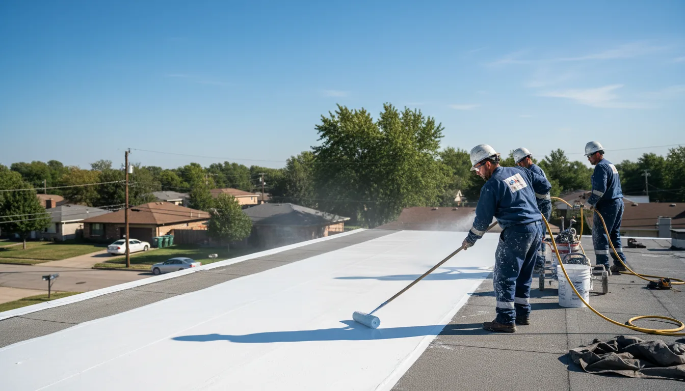 Commercial roof coating in Garwood, TX near me